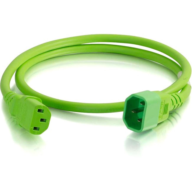 C2G 2ft 18AWG Power Cord (IEC320C14 to IEC320C13) - Green - GreatEagleInc