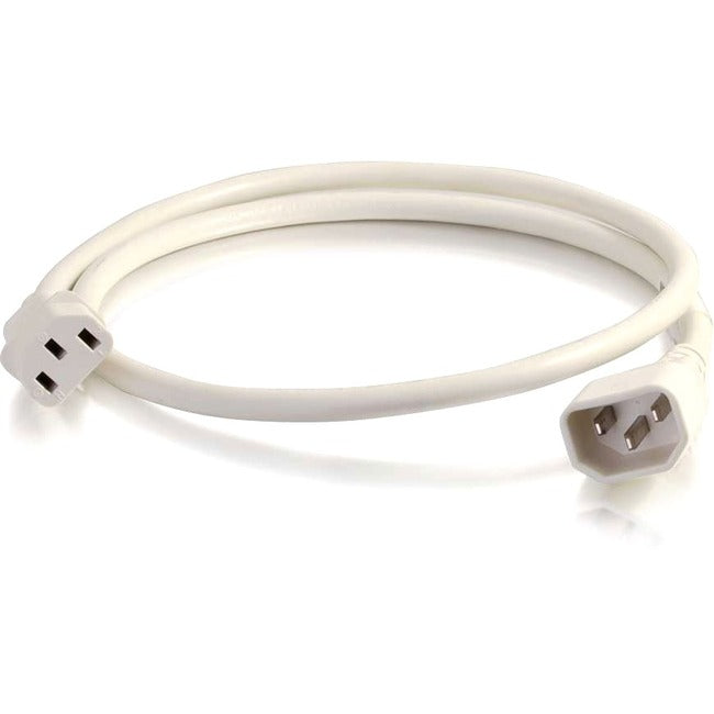 C2G 2ft 18AWG Power Cord (IEC320C14 to IEC320C13) - White - GreatEagleInc