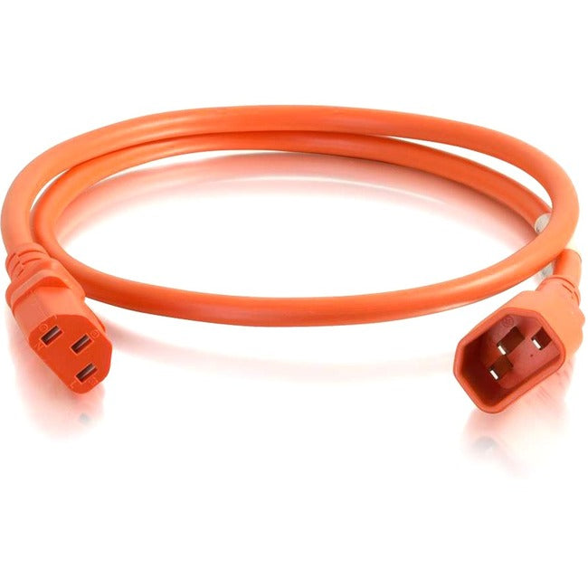 C2G 3ft 14AWG Power Cord (IEC320C14 to IEC320C13) - Orange - GreatEagleInc