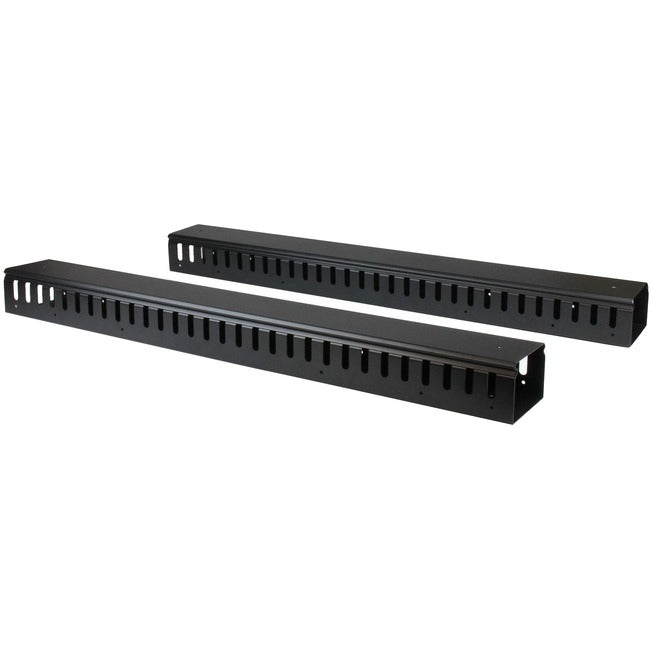 StarTech.com Vertical Cable Organizer with Finger Ducts - Vertical Cable Management Panel - Rack-Mount Cable Raceway - 0U -…