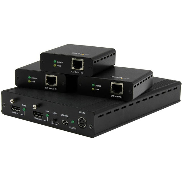 StarTech.com 3 Port HDBaseT Extender Kit with 3 Receivers - 1x3 HDMI over CAT5 Splitter - 1-to-3 HDBaseT Distribution System - Up to 4K - GreatEagleInc