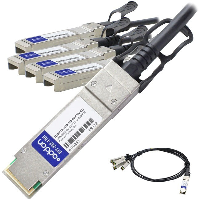 AddOn MSA and TAA Compliant 100GBase-CU QSFP28 to 4xSFP28 Direct Attach Cable (Passive Twinax, 3m) - GreatEagleInc