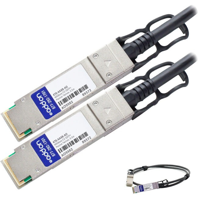 AddOn Dell 470-AAXB Compatible TAA Compliant 40GBase-CU QSFP+ to QSFP+ Direct Attach Cable (Passive Twinax, 0.5m) - GreatEagleInc