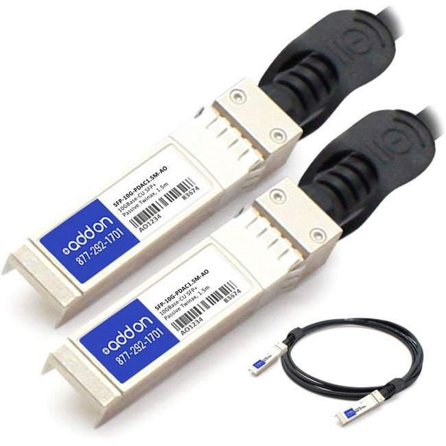 AddOn MSA and TAA Compliant 10GBase-CU SFP+ to SFP+ Direct Attach Cable (Passive Twinax, 15m) - GreatEagleInc