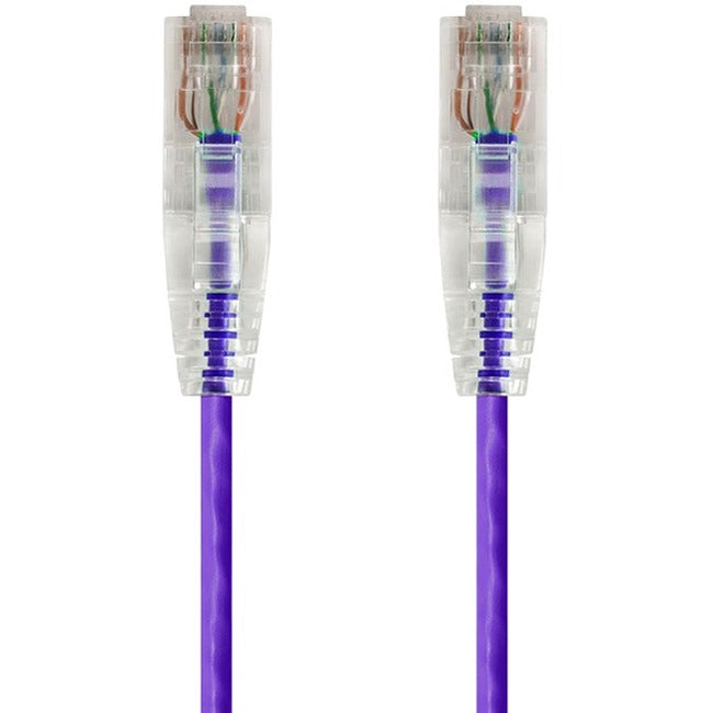Monoprice SlimRun Cat6 28AWG UTP Ethernet Network Cable, 2ft Purple Default Title