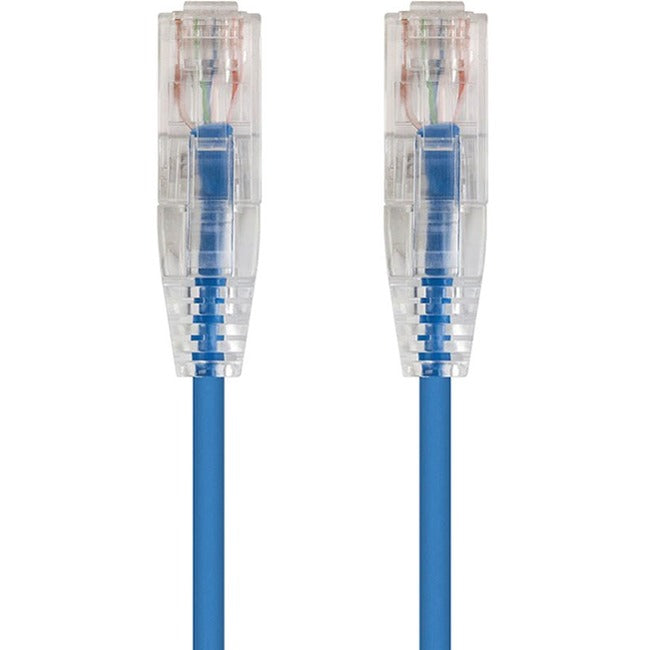 Monoprice SlimRun Cat6 28AWG UTP Ethernet Network Cable, 3ft Blue - GreatEagleInc