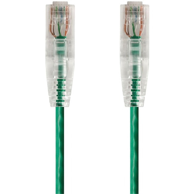 Monoprice SlimRun Cat6 28AWG UTP Ethernet Network Cable, 3ft Green Default Title