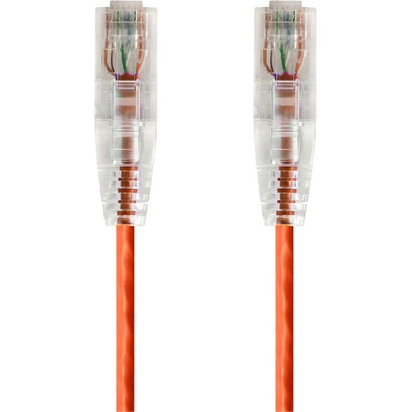 Monoprice SlimRun Cat6 28AWG UTP Ethernet Network Cable, 3ft Orange - GreatEagleInc