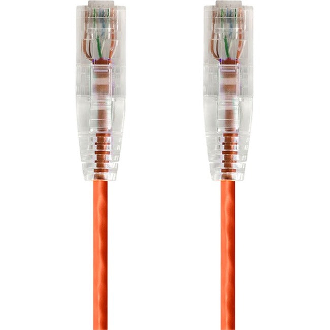 Monoprice SlimRun Cat6 28AWG UTP Ethernet Network Cable, 5ft Orange Default Title
