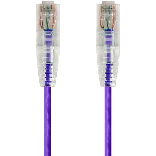 Monoprice SlimRun Cat6 28AWG UTP Ethernet Network Cable, 14ft Purple Default Title
