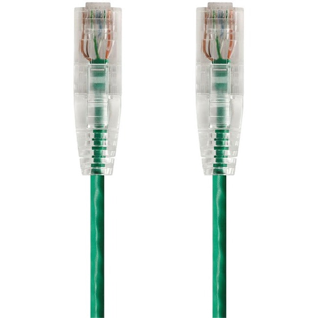 Monoprice SlimRun Cat6 28AWG UTP Ethernet Network Cable, 20ft Green Default Title