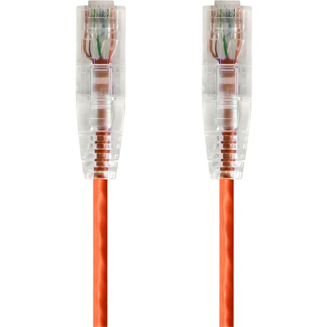 Monoprice SlimRun Cat6 28AWG UTP Ethernet Network Cable, 14ft Orange Default Title