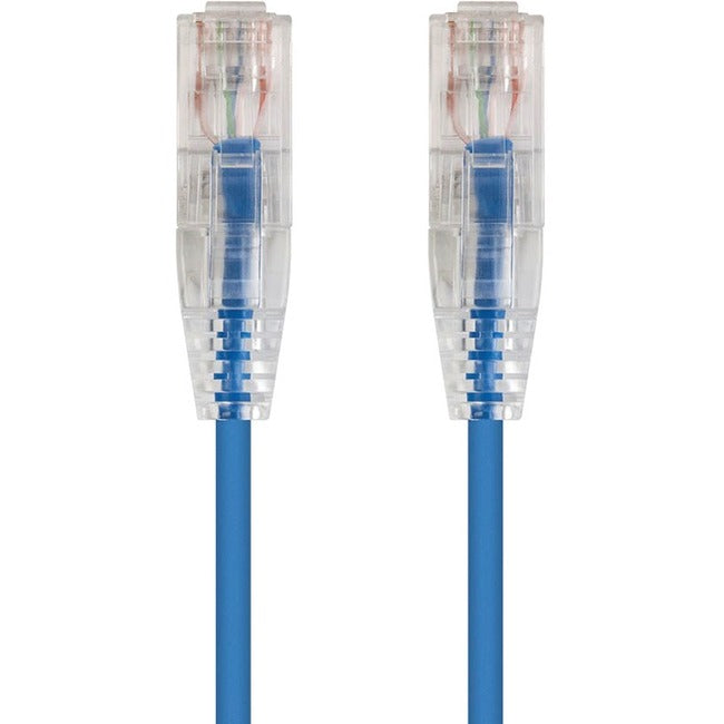 Monoprice SlimRun Cat6 28AWG UTP Ethernet Network Cable, 10ft Blue Default Title