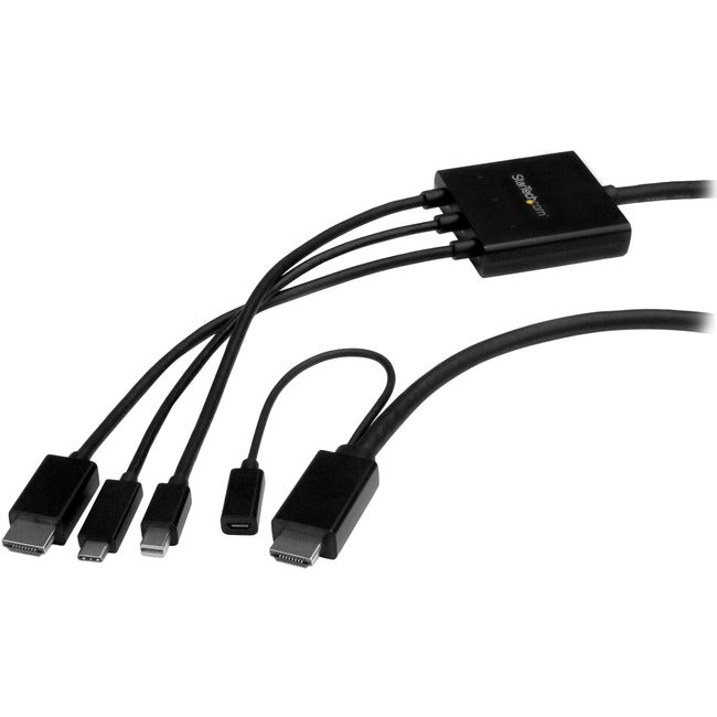 StarTech.com USB-C HDMI Cable Adapter - 6 ft / 2m - 4K - Thunderbolt Compatible - HDMI / USB C / Mini DisplayPort to HDMI…