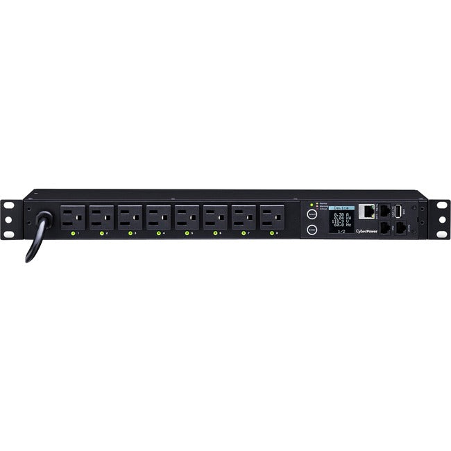 CyberPower PDU81001 Switched Metered-by-Outlet PDU, 100-120V, 15A, 8 Outlets (5-15R), 1U Rackmount