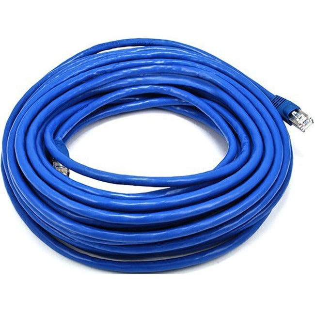 Monoprice Cat6A 26AWG STP Ethernet Network Patch Cable, 50ft Blue Default Title