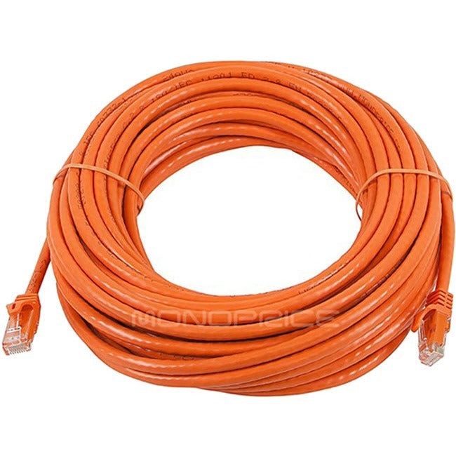 Monoprice FLEXboot Series Cat6 24AWG UTP Ethernet Network Patch Cable, 50ft Orange Default Title