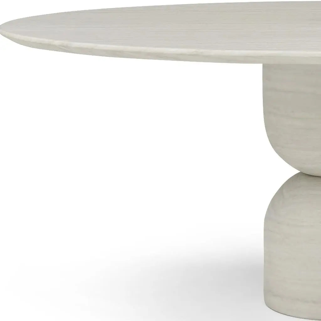 94" Beige Marble Double Pedestal Base Oval Dining Table Homeroots Kitchen & Dining