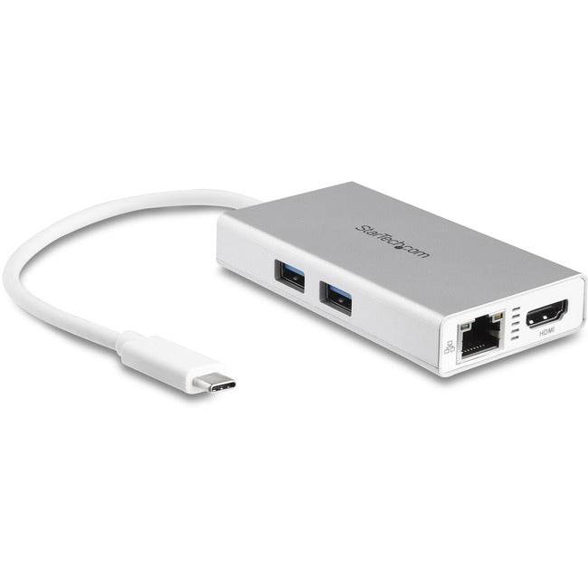 StarTech.com USB C Multiport Adapter - Aluminum - Power Delivery (USB PD) - USB C to Gigabit Ethernet / 4K HDMI / USB 3.0 Hub - GreatEagleInc