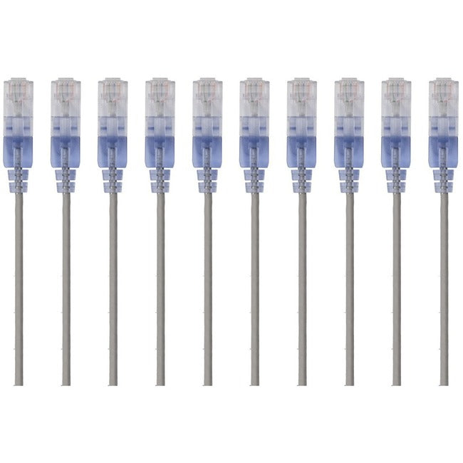Monoprice 10-Pack, SlimRun Cat6A Ethernet Network Patch Cable, 1ft Gray - Computers & Electronics