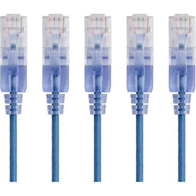 Monoprice 5-Pack, SlimRun Cat6A Ethernet Network Patch Cable, 14ft Blue - Computers & Electronics