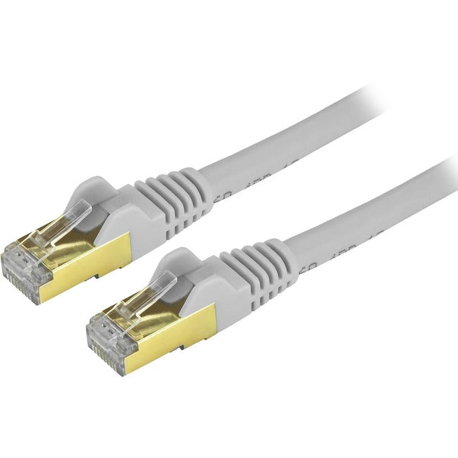 StarTech.com 5ft Gray Cat6a Shielded Patch Cable - Cat6a Ethernet Cable - 5 ft Cat 6a STP Cable - Snagless RJ45 Ethernet Cord