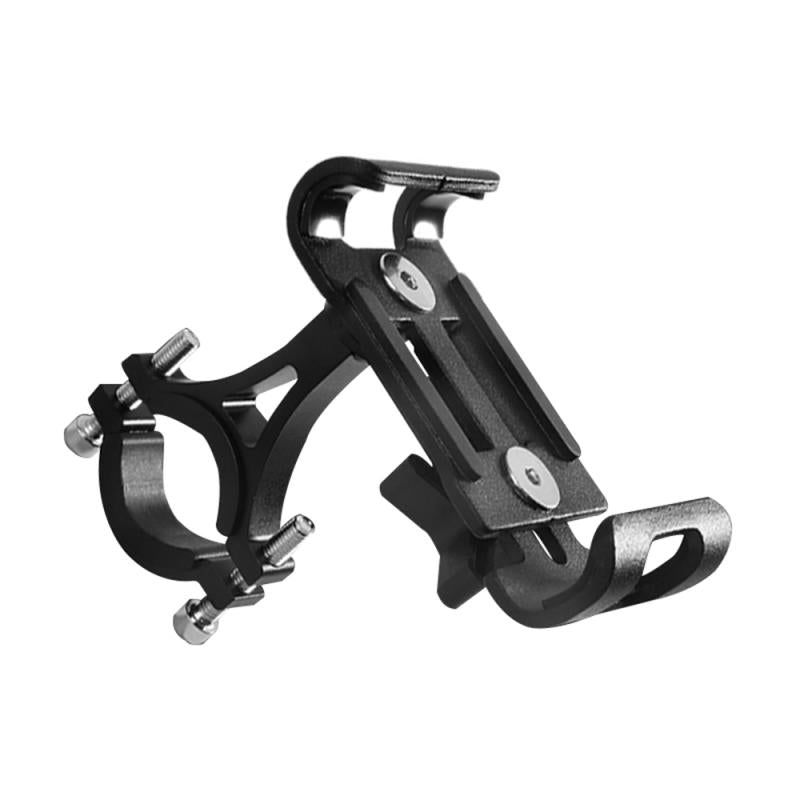 Metal Motorcycle Bike Phone Holder Aluminum Alloy Anti-slip Bracket GPS Clip Universal Bicycle Phone Stand for all Smartphones Rotatable Black