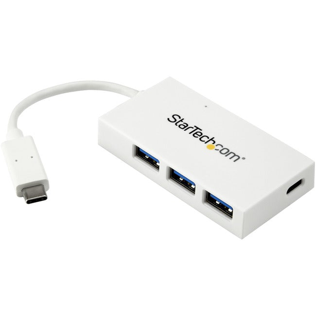 StarTech.com 4 Port USB C Hub - USB-C to 1x USB-C and 3x USB-A - USB 3.0 Hub - White - 4 Port USB Hub - USB Port Expander - USB Type C Hub - GreatEagleInc