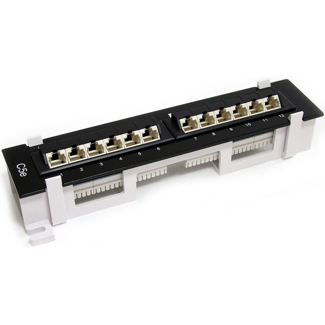 StarTech.com 1U 12 Port Wall Mount Cat5e 110 Patch Panel - 45 Degree - GreatEagleInc