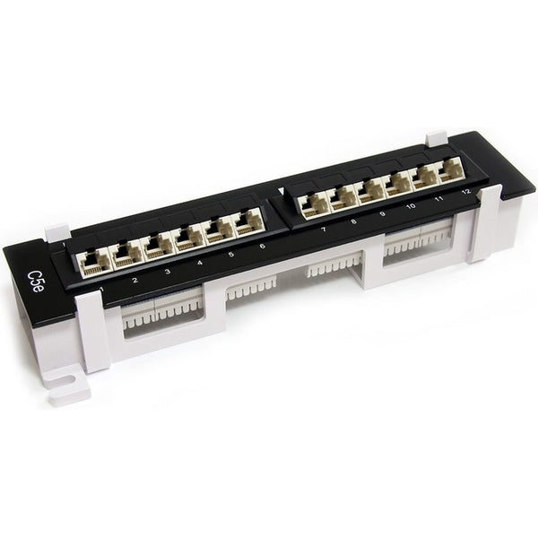 StarTech.com 1U 12 Port Wall Mount Cat5e 110 Patch Panel - 45 Degree - GreatEagleInc