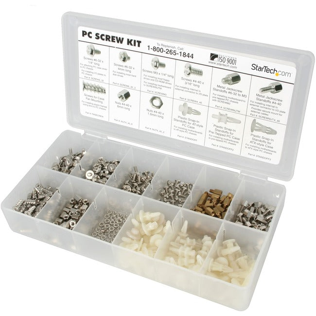 StarTech.com Deluxe Assortment PC Screw Kit - Screw Nuts and Standoffs - Assortment Of 12 Common PC Case Screws - Screw kit Default Title