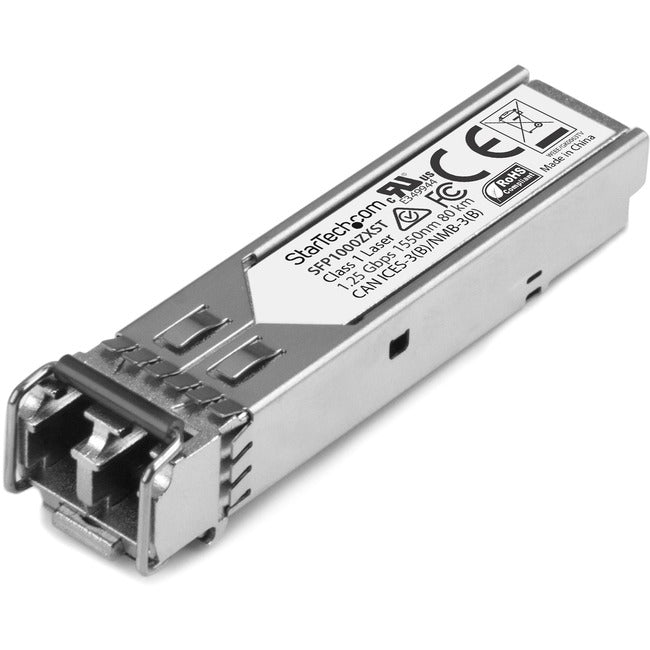 StarTech.com 1000BASE-ZX MSA Compliant SFP Module - LC Connector - Fiber SFP Transceiver - Lifetime Warranty - 1 Gbps - Max. Transfer Distance 80 km (49.7 mi) - GreatEagleInc