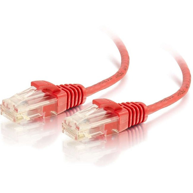 C2G 5ft Cat6 Snagless Unshielded (UTP) Slim Ethernet Network Patch Cable - Red