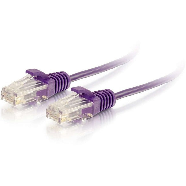 C2G 1ft Cat6 Snagless Unshielded (UTP) Slim Ethernet Network Patch Cable - Purple
