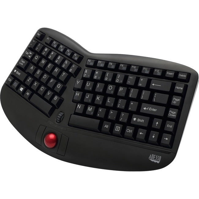 Adesso Tru-Form Media 3150 - 2.4 GHz Wireless Ergo Trackball Keyboard - GreatEagleInc