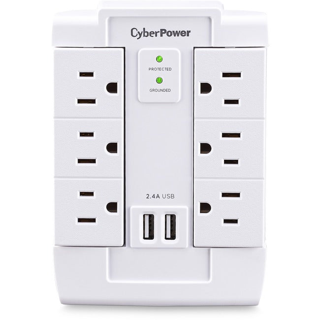 CyberPower Professional CSP600WSURC2 6 Outlets Surge Suppressor/Protector - GreatEagleInc