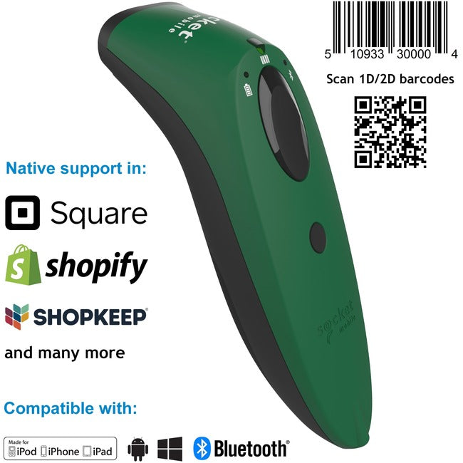 SocketScan® S740, 1D/2D Imager Barcode Scanner, Green - Computers & Electronics