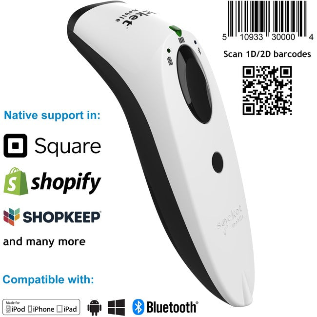 SocketScan® S740, 1D/2D Imager Barcode Scanner, White - Computers & Electronics