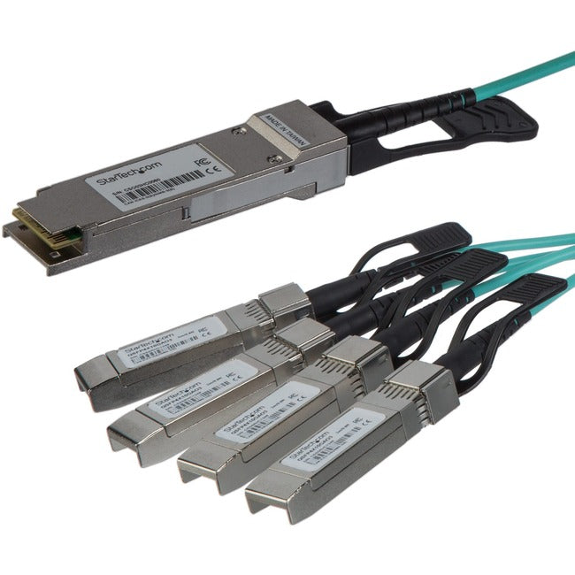 StarTech.com Cisco QSFP-4X10G-AOC3M Compatible QSFP+ Active Optical Breakout Cable - 3 m (10 ft) - 40 Gbps to 4 x 10Gbps - AOC Fiber Breakout Cable