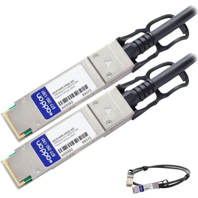 AddOn Mellanox MCP1600-C00A Compatible TAA Compliant 100GBase-CU QSFP28 to QSFP28 Direct Attach Cable (Passive Twinax, 50cm)