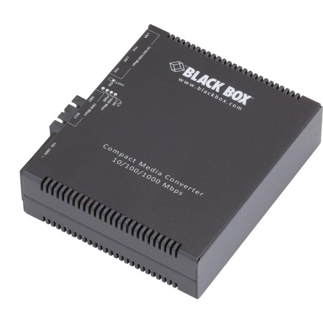 Black Box Compact Media Converter Gigabit Ethernet Single Mode 1310nm 10km SC - GreatEagleInc
