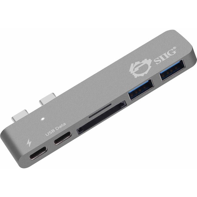 SIIG Thunderbolt 3 USB-C Hub with Card Reader & PD Adapter - Space Gray - GreatEagleInc