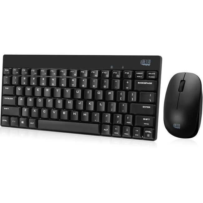Adesso WKB-1100CB - Wireless Spill Resistant Mini Keyboard & Mouse Combo - GreatEagleInc