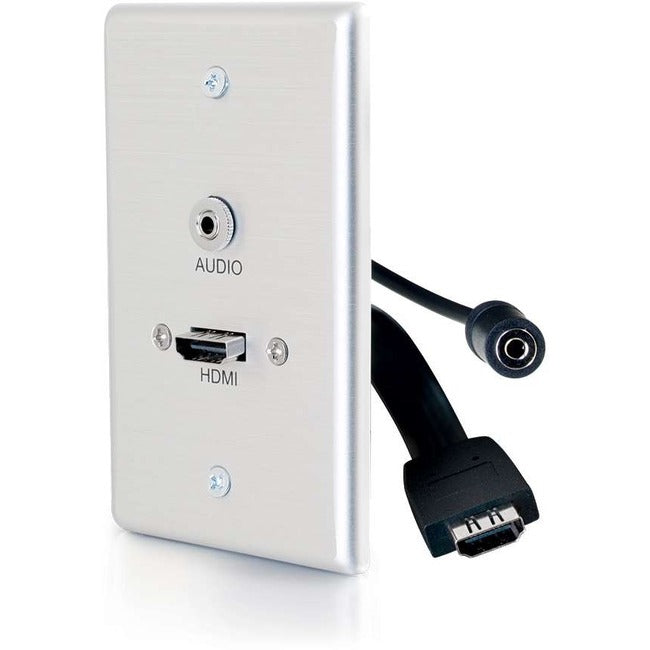 C2G Single Gang HDMI Wall Plate with 3.5mm Audio Aluminum Default Title
