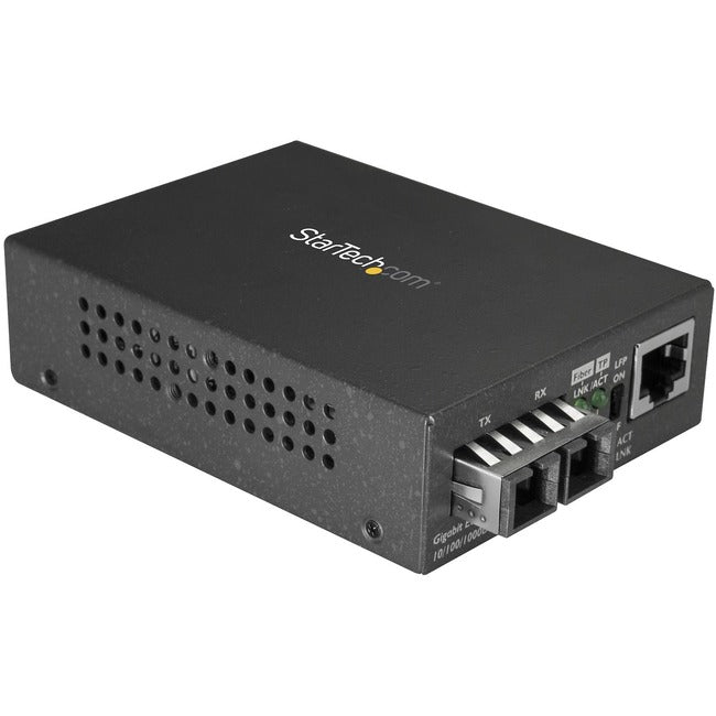 StarTech.com Fiber Media Converter - 1000Base-LX - Single-mode - 10 km - SC Fiber to Ethernet Converter - Fiber to Copper Converter - GreatEagleInc