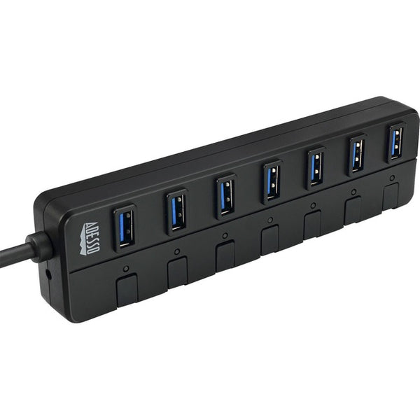 Adesso AUH-3070P - 7-Port USB 3.0 Hub with Individual Power Switch & Power Adapter - GreatEagleInc
