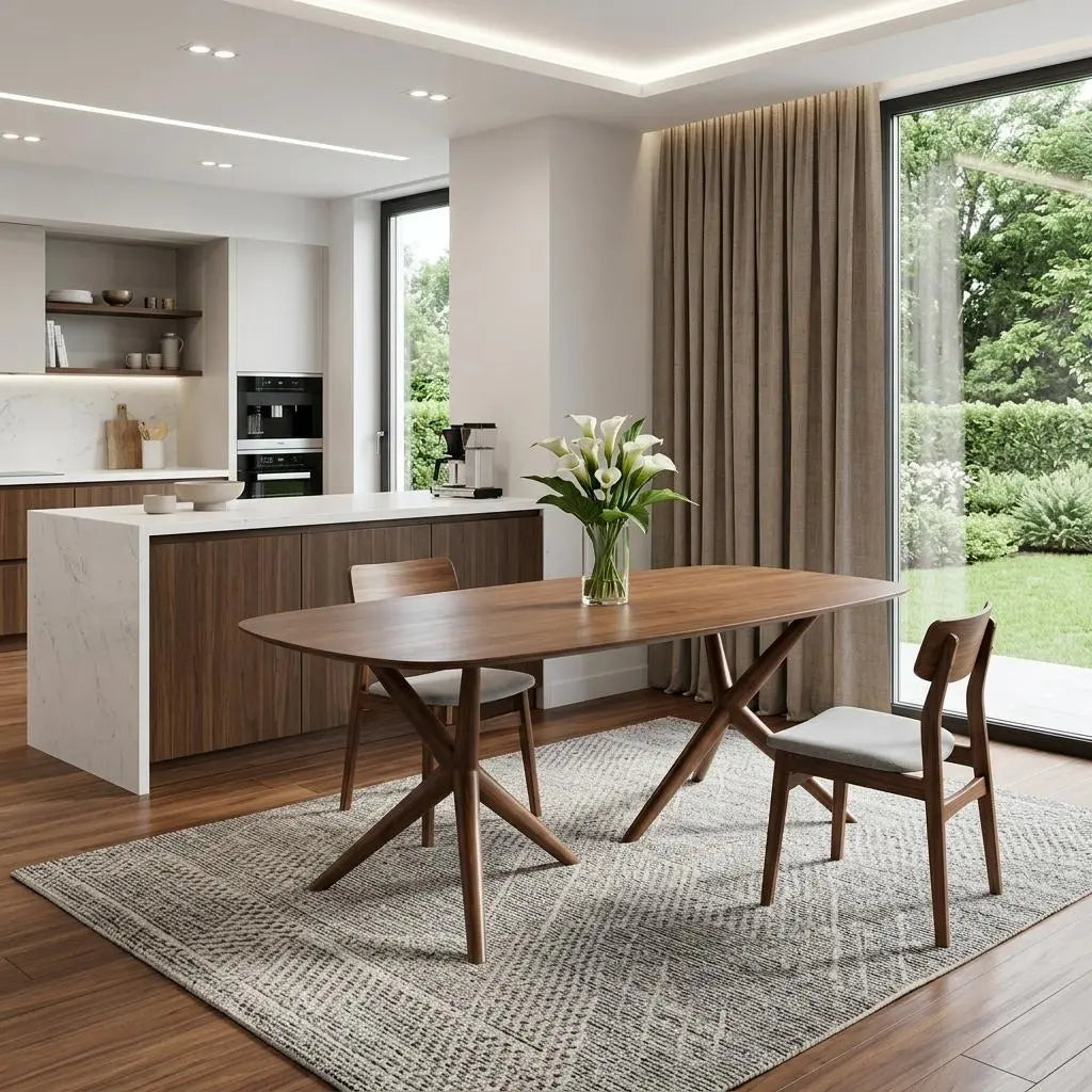 95" Brown Solid Manufactured Wood Dining Table Homeroots Kitchen & Dining