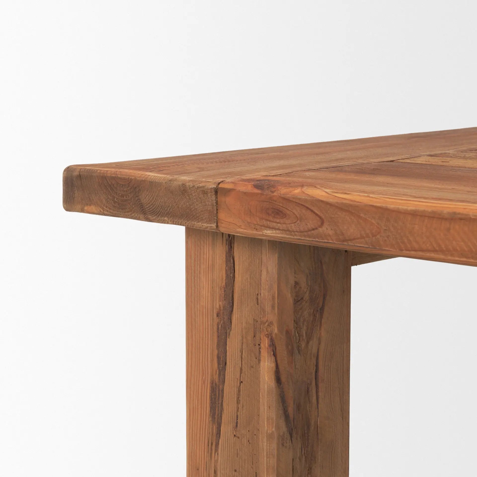 95" Natural Reclaimed Wood Trestle Base Dining Table Homeroots Kitchen & Dining