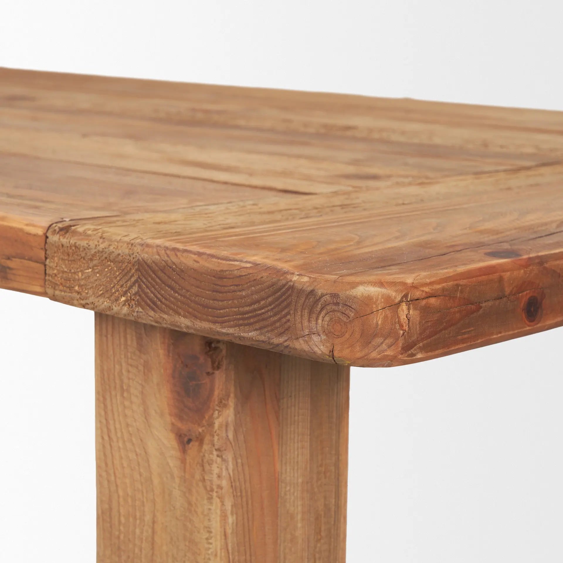 95" Natural Reclaimed Wood Trestle Base Dining Table Homeroots Kitchen & Dining