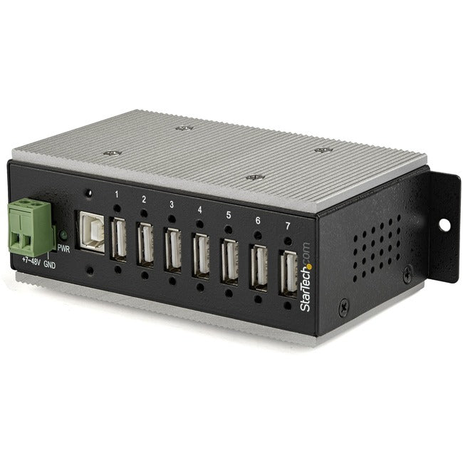 StarTech.com 7 Port Industrial USB Hub - USB 2.0 - 15kV ESD Protection - Surface Mount or DIN Rail Rackmount USB Hub - Metal Housing - GreatEagleInc